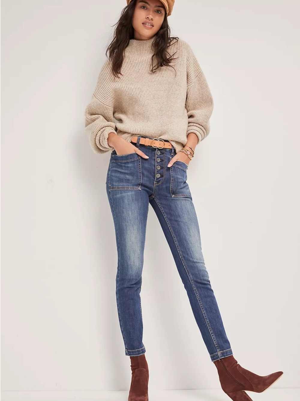 Anthropologie Pilcro High-Rise Patch Pocket Skinny Jeans size 27